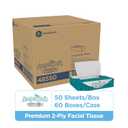 Georgia-Pacific Angel Soft Professional Series 2-Ply Facial Tissue (48550), 50 Sheets Per Box, 60 Tissue Flat Boxes Per Bulk Case