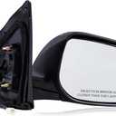 Passenger Side Mirror Compatible with 2009-2013 Toyota Corolla 3Pins with Power Glass Non-Heated Manual Folding Black Right Side View Mirrors Replace TO1321249