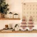 WDS WONDROUS Gingerbread Christmas Tree Collectible Figurines Christmas Decorations, Set of 2 Gingerbread Xmas Trees Decor Party Decoration Gift for Table Centerpiece Desktop