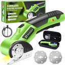 Cordless Electric Scissors Box Cutter 2 Rotary Blades  4V Duty Rechargeable Cardboard Cutter, Storage Box & Fabric Scissor With Safety Lock, USB Cable  For Plastic, Carpet, Leather, DIY Crafts