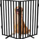 Full Metal Freestanding Dog Gates, 32" Height Pet Gates for Indoor & Outdoor, Extra Wide Foldable Dog Fences for Stairs, Hallways, Doorways, Yard (2 Panels, 40" W 32" H)