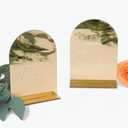 daphie&mae Gold Table Numbers - Double Sided Acrylic Mirrored Wedding Table Numbers for Wedding Reception, Engagement - 4.7 x 6.7 Inches (Double Sided 1-10), Set of 2