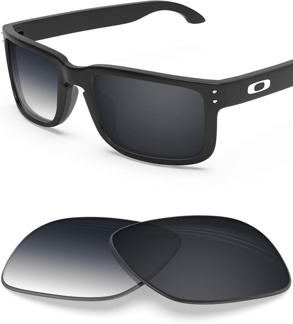 BLAZERBUCK Polycarbonate Replacement Lenses for Oakley Holbrook XL OO9417, Anti-Scratch, Impact Resistant & Perfectly Fit - Grey Gradient Grey