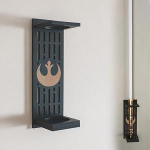 Lightsaber Wall Mount with Pattern, Wooden Lightsaber Stand for Lightsaber Display, Vertical Lightsaber Wall Mount Holder for Most Lightsaber Displays, Gift for Lightsaber Collectors (03)