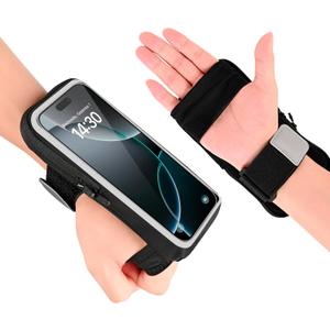 Phone Holder for Running, Wristbands Frearm Band Up to 6.9, Cell Phone Armband for iPhone 16 15 14 13 12 11 Pro Max XS XR X Plus Galaxy Pixel, Workout Running Gear Essentials Fitness (Black)