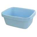 3-Pack 16 Quart Large Plastic Wash Basin, Rectangle Dish Pan, Blue