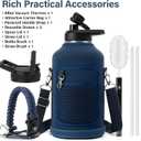 DYSANKY 64 oz Insulated Water Bottle | Upgraded Thickened Stainless Steel Water Jug for Gym and Hiking with Straw, Carrier Bag, Handle Strap | BPA-Free 64 oz