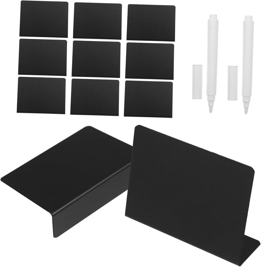 KICHOUSE 12pcs Mini Tabletop Chalkboard Signs with Stand Reusable Small Blackboard for Food Menus Place Cards Event Decorations and Messages for Restaurants Cafes and Buffets