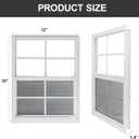 Yuzzy 12" x 18" Shed Windows with Tempered Glass and Fiberglass Screen, 2 Pack Small Sliding Windows for Shed, Chicken Coop, Playhouse, Household, Garage, Barns (White)