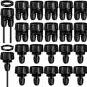 20 PCS 3/4 to 1/4 Inch Drip Irrigation Tubing Connectors Drip Irrigation Hose Connectors Garden Hose Adapter with Washers 3/4 US Standard Thread Drip System Parts, Lock Barbed Design