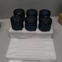 Vintage Glassware Drinking Glasses Set of 6,15 oz Hobnail Glass Cups,Embossed Blue Water Tumbler,for Beer,Cocktail,Whiskey,Juice and Various Mixed Drinks- 1 Cleaning Brush