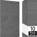 Olanglab Acoustic Wall Panels 10 Pack, 48 x 24 per Acoustic Panels Sound Absorbing, Decorative Sound Panels for Home Studio and Office, Plain Dark Gray