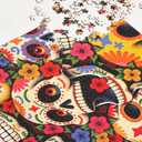 Jigsaw Puzzles for Adults 1000 Pieces, Graffiti Floral Skull Puzzles, Colorful as Home Wall Decor for Family Challenging Games