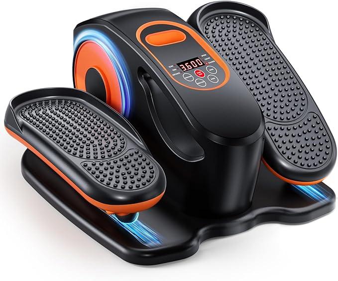 Under Desk Elliptical Exercise Machine, Ellipse Leg Exerciser as Seen on TV with Remote, 15 Adjustable Speed, Portable Leg Exerciser While Sitting for Seniors, Quiet Elliptical Machine for Home Office