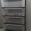 IRIS USA Plastic Drawer Storage Organizer Rolling Cart, with Wheels Casters, 5-Drawers, for Art Craft Supplies Bathroom Dorm Bedroom Laundry Room, Wide, Black