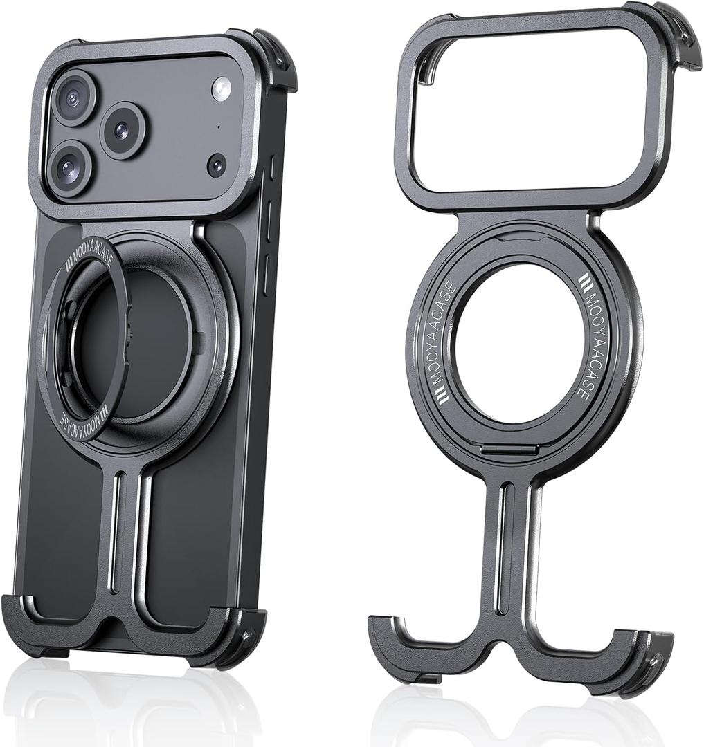 arc for iPhone 16 Promax Frameless case, Minimalist, Metal, Bumper, arc Pulse, Military Grade Aluminum Alloy Metal case, Compatible with MagSafe case (Black)