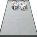 Large Cat Litter Mat, 40x22 In Cat Mat for Litter Box, Waterproof Silicone Pads for Feeding Floor Protection (Gray)