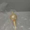 Glass Spherical Christmas Tree Topper Finial Christmas Ornaments with Carved Flowers Holiday Indoor Suitable for Home Party Decoration, 9.8inches, Golden