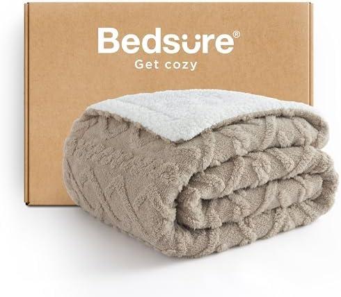 Amazon.com: Bedsure Sherpa Fleece Throw Blanket for Couch - Soft Fluffy & Cozy Cable Jacquard Tufted Throw Blankets for Women Gift, Thick Warm Blanket for Winter and All Seasons, Beige, 50x60 Inches : Home & Kitchen