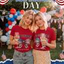 Huukeay Womens Patriotic Crew Neck Shirts | Short Sleeve Patriotic Tops, Casual T-Shirts, USA Eagle Flag Graphic Tees, Festival & Daily Wear, Statue of Liberty