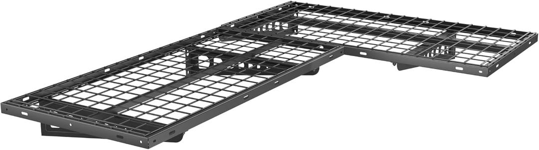 FLEXIMOUNTS 2 Pack 2x4ft Corner Wall Shelving Garage Storage Rack, 24x48 inch Floating Shelves, 660lbs Total Weight Capacity, Black