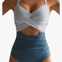 Eomenie Women's One Piece Swimsuits Tummy Control Cutout High Waisted Bathing Suit Wrap Tie Back 1 Piece Swimsuit M