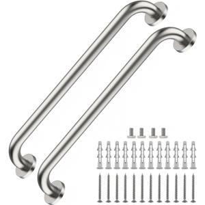 2 Pack 24 Inch Satin Brush Nickel Shower Grab Bar - 1.5" Diameter,ZUEXT Stainless Steel Bathroom Grab Bar, Bath Balance Bar,Safety Hand Rail Support, Handicap Injury Elderly Senior Assist Bath Handle