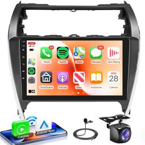 4Core 2G+64G Android 13 Car Stereo Radio for Toyota Camry 2012 2013 2014, Wireless CarPlay Android Auto, 5G WiFi+GPS, 10.1 inch 2.5D Touch Screen Bluetooth FM RDS EQ SWC AHD Backup Camera