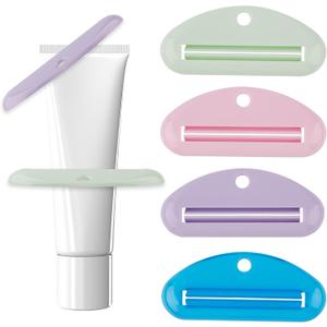 8pcs Toothpaste Squeezer, Plastic Toothpaste Tube Roller Squeezer Assorted Colors Tooth Paste Clip Holder Tool for Bathroom Home Use (Color 2)