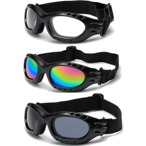 3 Pieces Motorcycle Goggles Riding Glasses Dirt Bike Ski Goggles Anti-UV Dustproof Windproof ATV Goggles For Motorcycle Riding, Skiing, Outdoor Men Women Youth