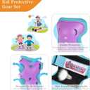 Youth/Kids Knee Pads Elbow Pads Wrist Guards Set for 3-15 Years Kids Protective Gear Set for Roller Skates Cycling Skateboard BMX Bike Inline Skating Scooter Riding and Other Outdoor Sports (Blue+Purple)