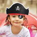 ZeeDix 36 Pcs Pirate Accessories for Kids, Include 12 Pirates Hats, 12 Eye Patches and 12 Swords, Pirate Party Decorations for Christmas, Halloween, Masquerade, Cosplay, Birthday (Black)