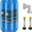 CRYSTALA RV/Camper Water Filter, Inline Water Filter Effectively Reduces Bad Taste, Odors, Chlorine and Sediment for RVs and Marines, 3 Pack Filter with 2 Flexible Hose Protector