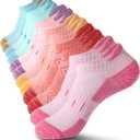 YOJOOM Ankle Socks for Women 6 Pairs Athletic Cushioned Running Low Cut Socks Womens (US, Numeric, 8/10, Regular, Multicolour)
