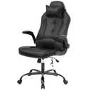 Gaming Chair Massage Office Chair Racing Desk Chair Ergonomic PC Executive High Back PU Leather Computer Chair with Lumbar Support Headrest Armrest Task Rolling Swivel Chair for Women Adults, Grey