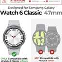 Dexnor for Samsung Galaxy Watch 6 Classic Band [47mm] [43mm], Galaxy Watch 6 Band [40mm] [44mm], [Raised Bezel & Snap-on] Rugged Shockproof Case for Galaxy Watch 6 / Watch 6 Classic (2023)