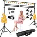 Photo Backdrop Stand for Parties, 10x6.5FT Adjustable Backdrop Stand Studio Photography Background with Carrying Bag and Clamps for Projector Screen, Photoshoot