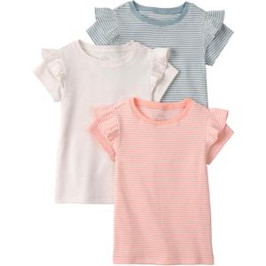 Little Planet by Carter's Girl 3-Pack Tops Made with Organic Cotton, Pink, 3T
