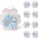 Cheerland Daisy Gift Bags Flower Party Favor Bag Blue Floral Treat Goodie for Woodland Baby Shower Girls Birthday Wedding Gender Reveal Tea Party Decorations Cottagecore Spring Supplies 8pcs