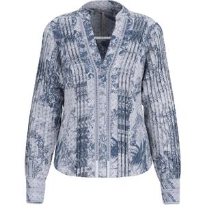 Guess Women's Eco Bertha Long Sleeve Girly Top (Indigo Toile De Jouy) XS