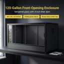 120 Gallon Reptile Enclosure 48x24x24–Premium Tempered Glass Terrarium with Sliding Doors, Heavy Duty Screen Top Reptile Habitat, Bearded Dragon Tank Accessories