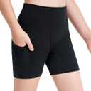 Stelle Girls 3"/4"/8" Bike Volleyball Shorts with Pockets Youth Athletic Yoga Dance Gymnastics Compression (12-13 Years, Black)