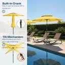 10FT Patio Umbrella, 2 Tier Outdoor Table Umbrella, Large Vented Market Umbrellas with Push Button Tilt and Crank, 8 Sturdy Ribs for Backyard, Deck, Pool, UPF50+ UV Protection