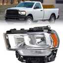 Headlights for 2019-2024 Dodge Ram 2500 3500 Halogen Headlamp Assembly w/bulbs Replace CH2502334 68360177AE Left Driver Side