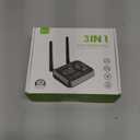 Bluetooth 5.3 Transmitter for TV Audio w. Screen Display Dual Antenna Low Latency Bluetooth Adapter Support Up to 2 BT Headphones Long Range Bluetooth Extender 3.5mm AUX/RCA/Opt Input/Output (Black)