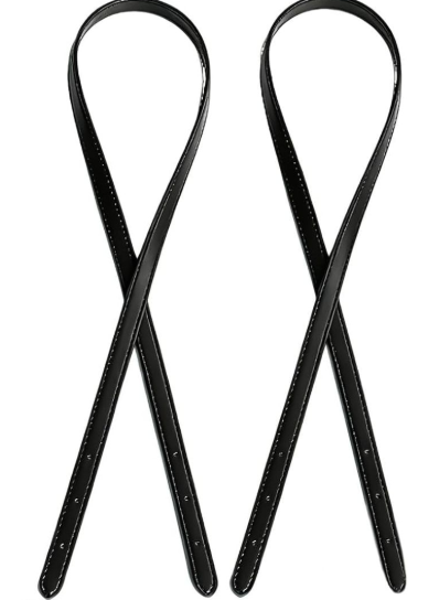 Ordeonrus  PU Leather Bag Handles 31.9" Tote Bag Strap Adjustable Replacement Straps Black Purse Handles for Tote, Crossbody, Shoulder Bags, Fits Underarm Bags & Wallets