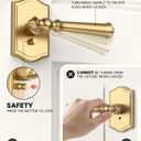 Asidrama 6 Pack Champagne Bronze Privacy Door Handles, Bronze Door Lever with Door Knobs Indoor for Bedroom or Bathroom, Heavy Duty Door Handles Interior with Locks for Left Right Sided Doors ZR19-262