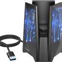 PLERY BE6500 USB WiFi 7 Adapter for Gaming 4K Streaming, TriBand 6500Mbps Wireless Dongle for Desktop PC with TypeC to USB 3.0, DriverFree for Home Office & Entertainment, Support Windows 11/10