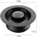 Sink Flange for Garbage Disposal Stopper Universal Stainless Steel Flange Plug Fit 3-1/2 Inch Standard Sink Drain Openings Garbage Disposal Flange Stopper Kit Replacement Accessories (Matte Black)