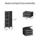 Neathub 5 Tier Slim Bathroom Storage Cabinet, Foldable and Movable, Black